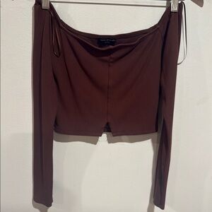 Naked Wardrobe Chocolate Ribbed Top